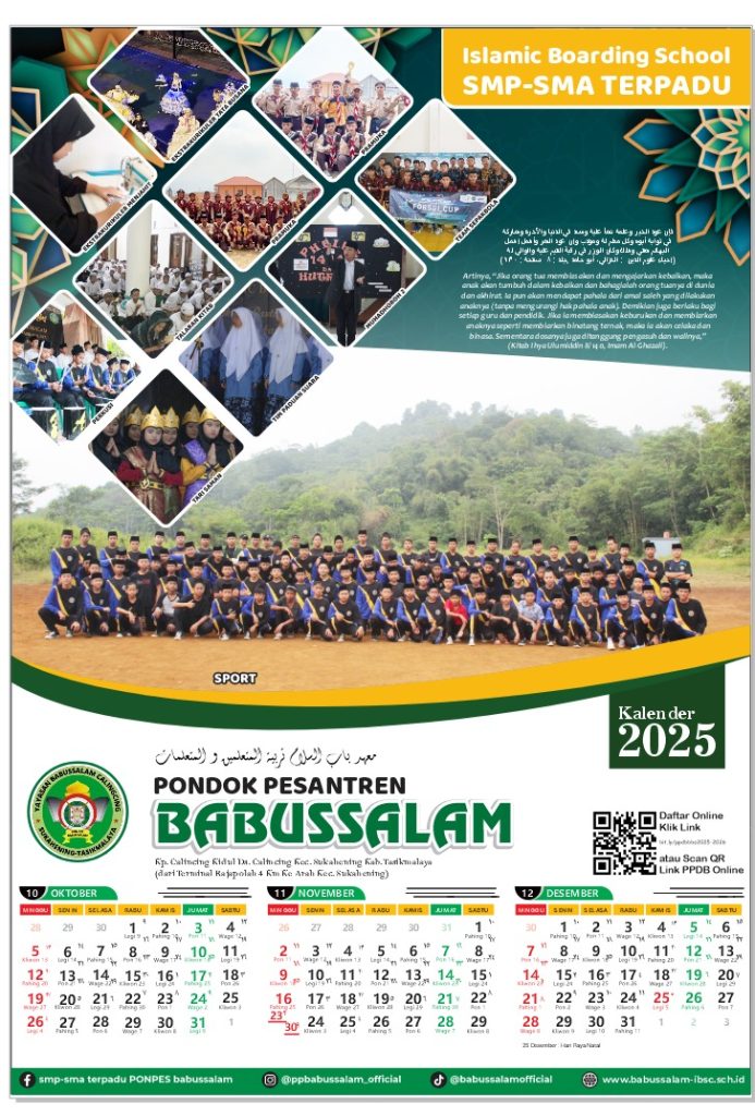 Kalender tahun 2025 Pondok Pesantren Babussalam