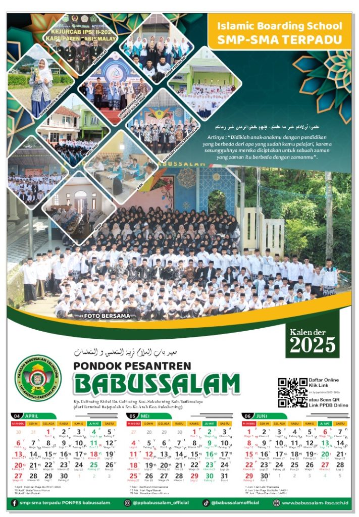 Kalender tahun 2025 Pondok Pesantren Babussalam